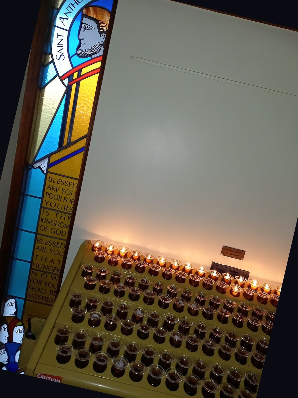 Stained glass window in a historic church